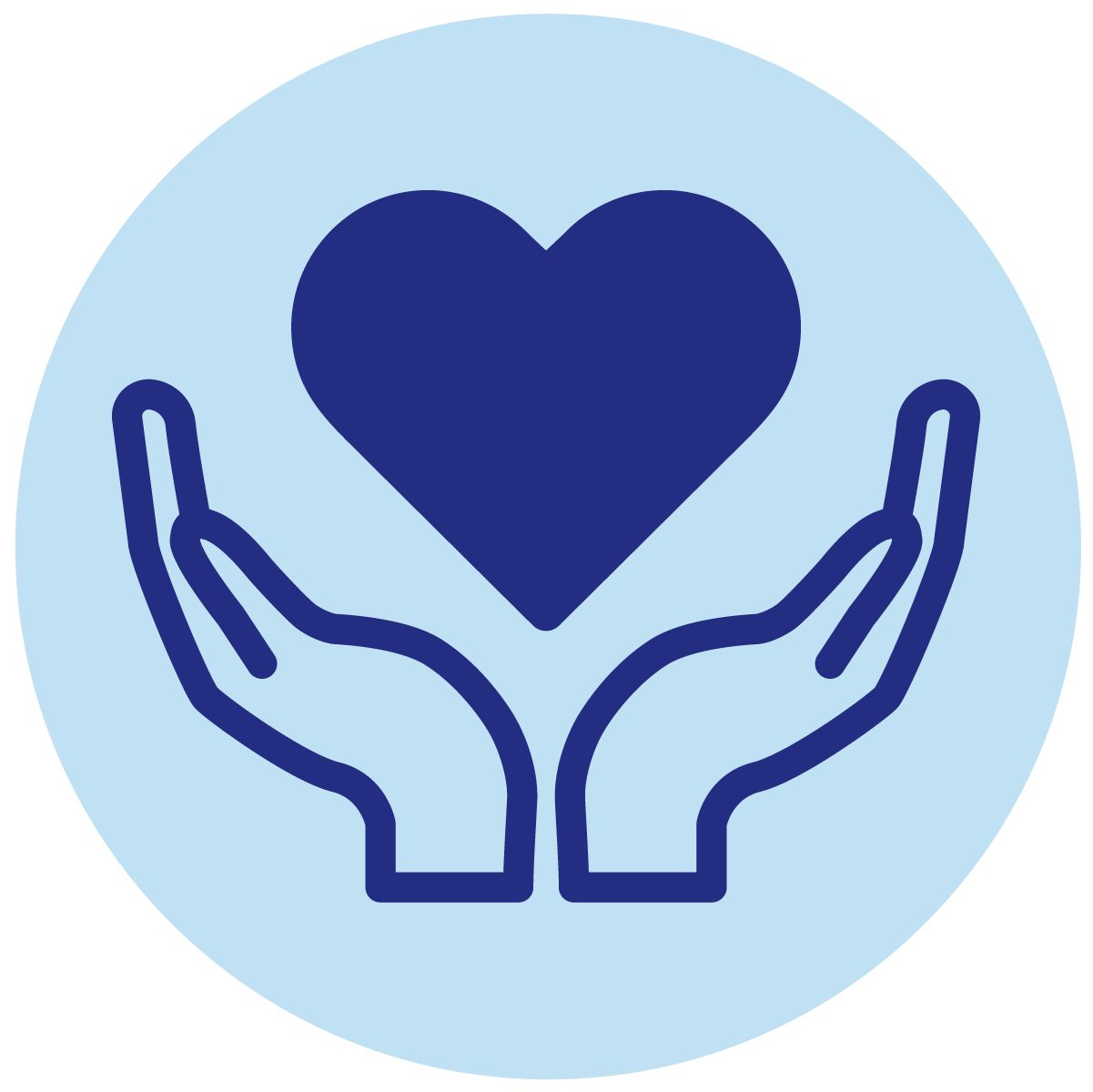 Icon of hands holding a heart